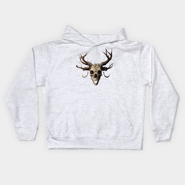 Cool Deer skull Kids Hoodie by Spaceboyishere